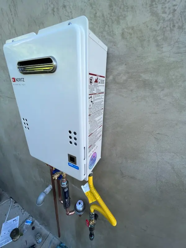Tankless water heater installation for Fleetwood homes